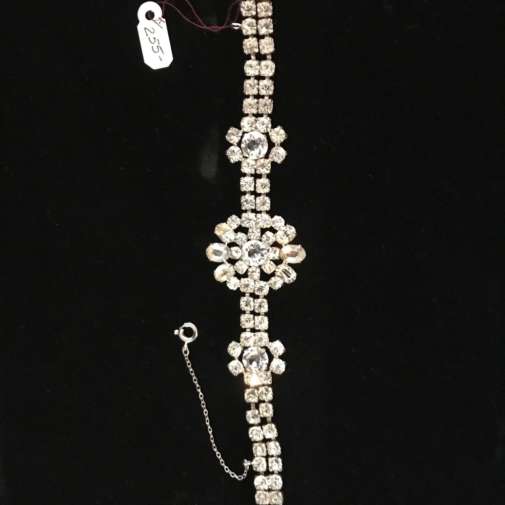 AMAZING STERLING SIGNED KRAMER RHINESTONE BRACELET